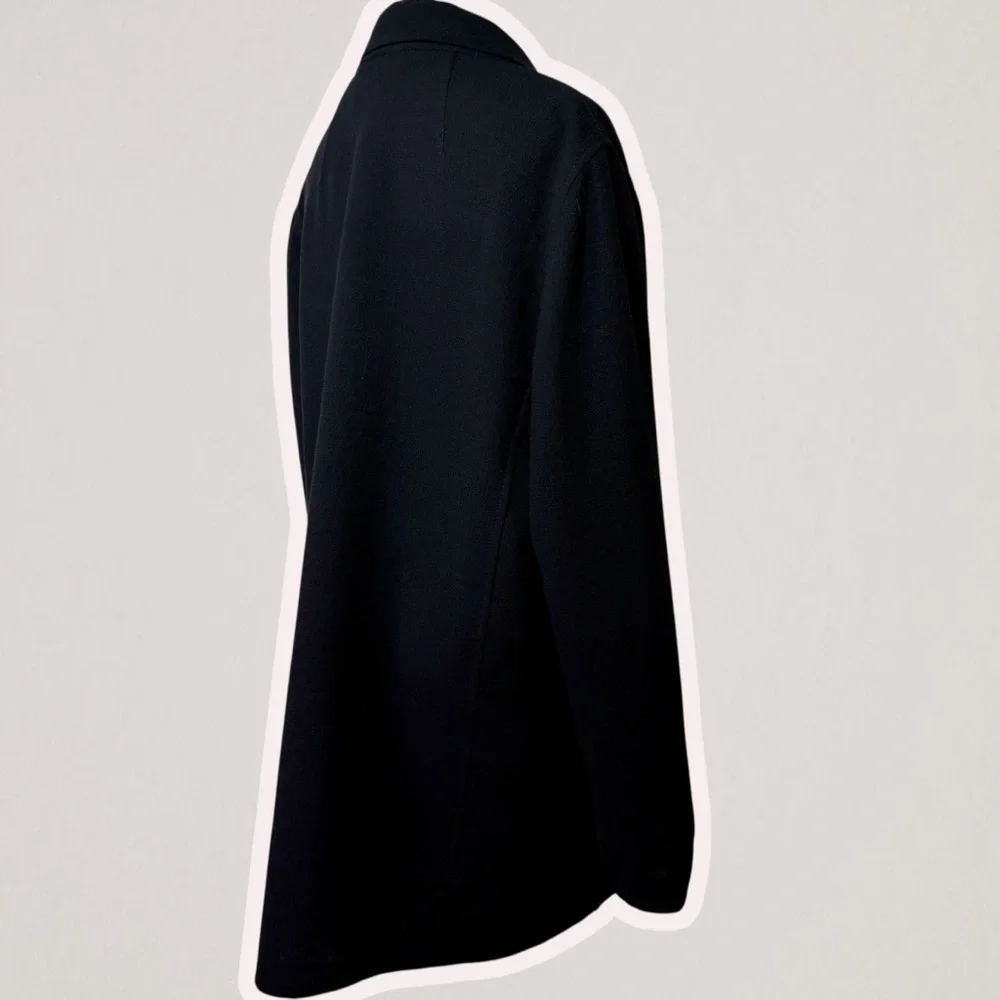 Lafayette 148 New York Black ‘Wynne Nouveau Crepe Blazer’ in Wool Size Large